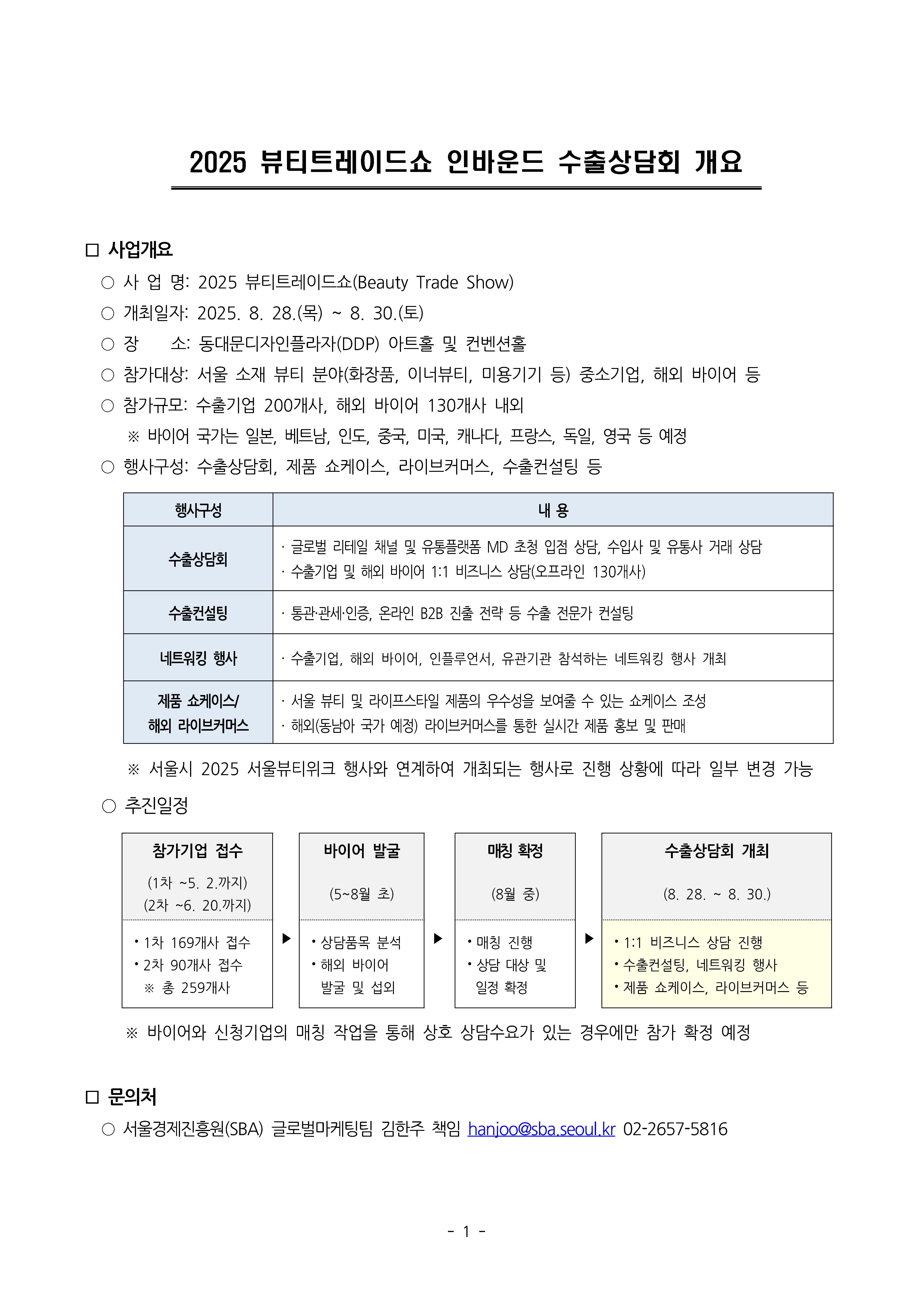 서울뷰티위크 뷰티트레이드쇼 전문가 컨설팅 부스 운영